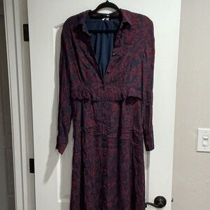 Jason Wu Red and Blue Long Sleeve Dress